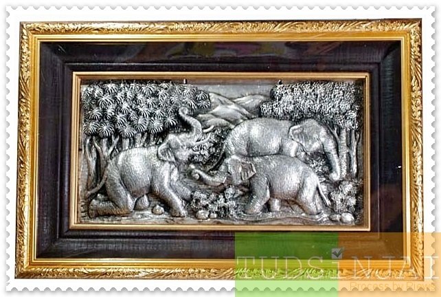 งานสลักดุน ช้าง 3 เชือก#2